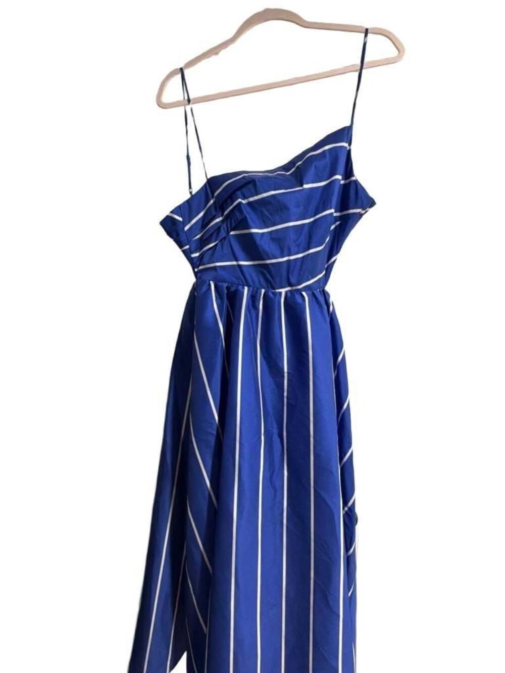 J.Crew Collection Royal Blue and White Striped Cutout Midi Dress